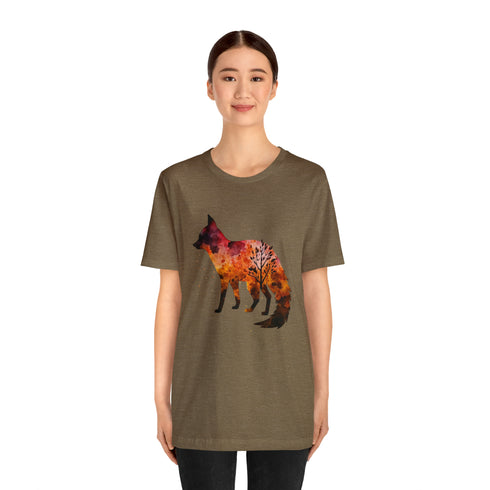 Autumn Fox Silhouette - Short Sleeve Tee